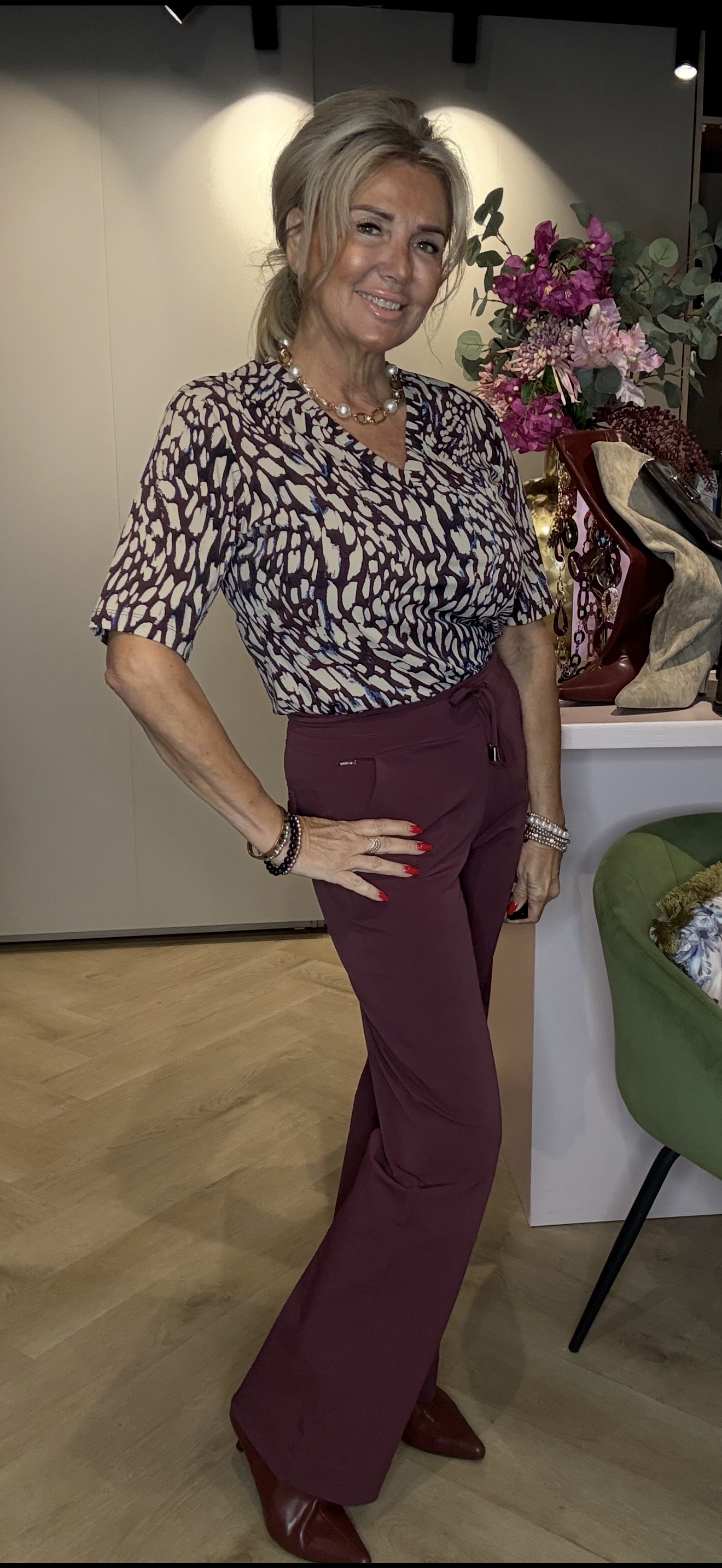 Mi Piace Broek MP202136 Straight Burgundy